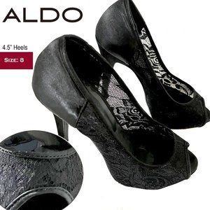 Aldo high heel open toe stilettos 4.5" Lace details